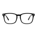 Auberon - Rectangle Black Clip On Sunglasses for Men